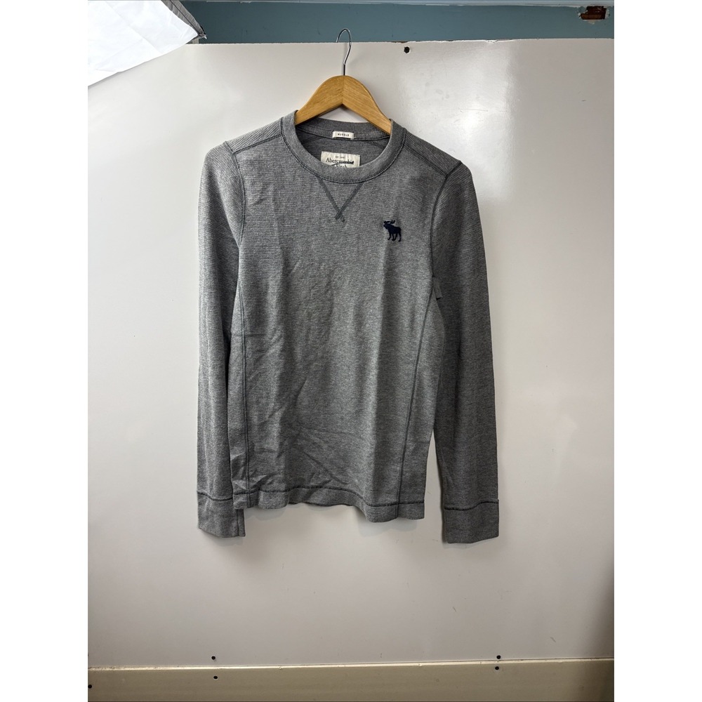 Abercrombie & Fitch Gray Mens SZ M Muscle Sweatshirt/Thermal Moose Logo Preppy